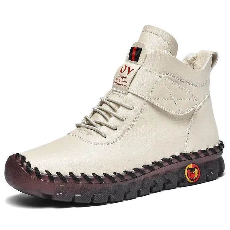 Women Snow Boots Winter Warm Lace Up Plush Ankle Boots With Sewing Thread Design New Waterproof Non-slip Platform Cozy Shoes - Velora