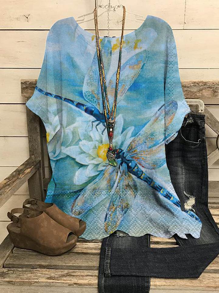 Summer Loose blouse Round Neck Short Sleeve Cotton And Linen Top For Women - Velora