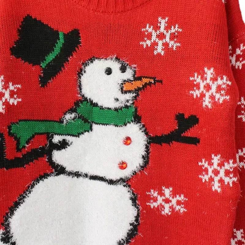 Little Snowman Christmas Sweater Snowflakes - Velora