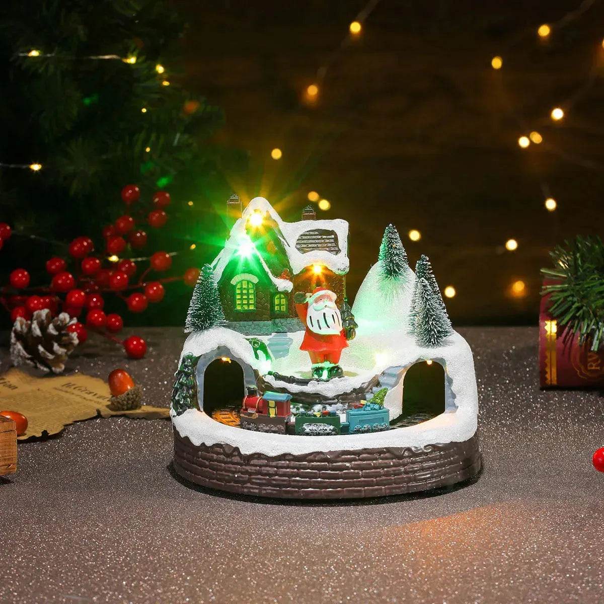 Christmas Rotating Resin Luminous Music Box Ornaments - Velora