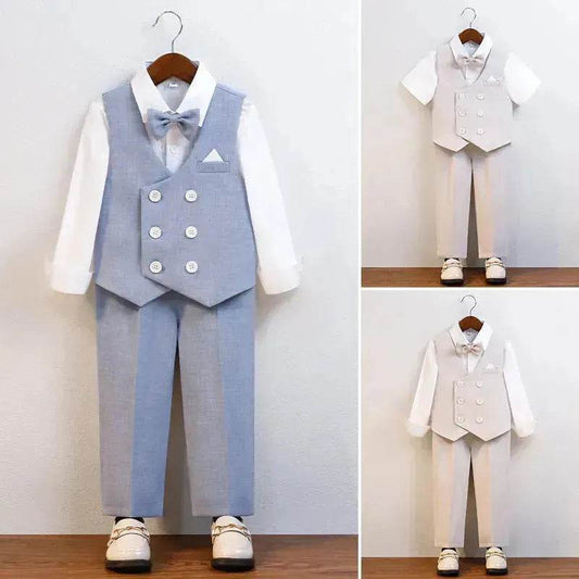 Children's Suit Vest Suit Gentleman Best Man suit 3 piece set outfit - Velora