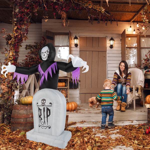 Grim Reaper And Grave, Halloween Inflatable Decoration 12V - Velora
