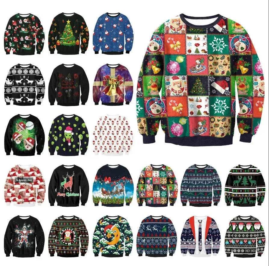 UGLY CHRISTMAS SWEATER Vacation Santa Elf Funny Womens Men Sweaters Tops Autumn Winter Clothing - Velora