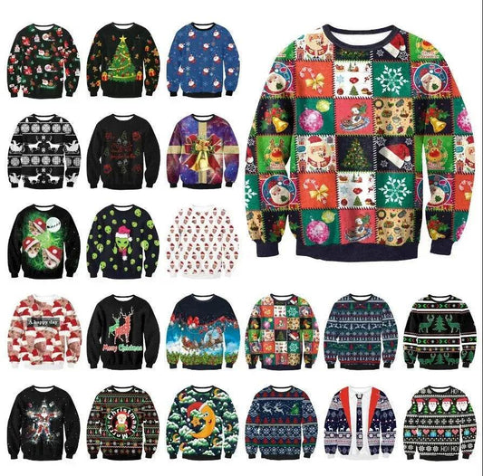 UGLY CHRISTMAS SWEATER Vacation Santa Elf Funny Womens Men Sweaters Tops Autumn Winter Clothing - Velora
