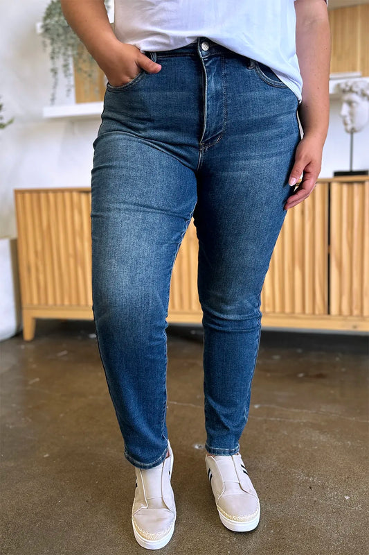 Judy Blue Full Size Tummy Control High Waist Slim Jeans - Velora