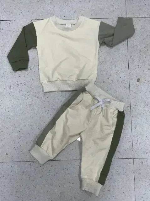 Two piece for boys Color Matching Long-sleeve Sweater Set - Velora