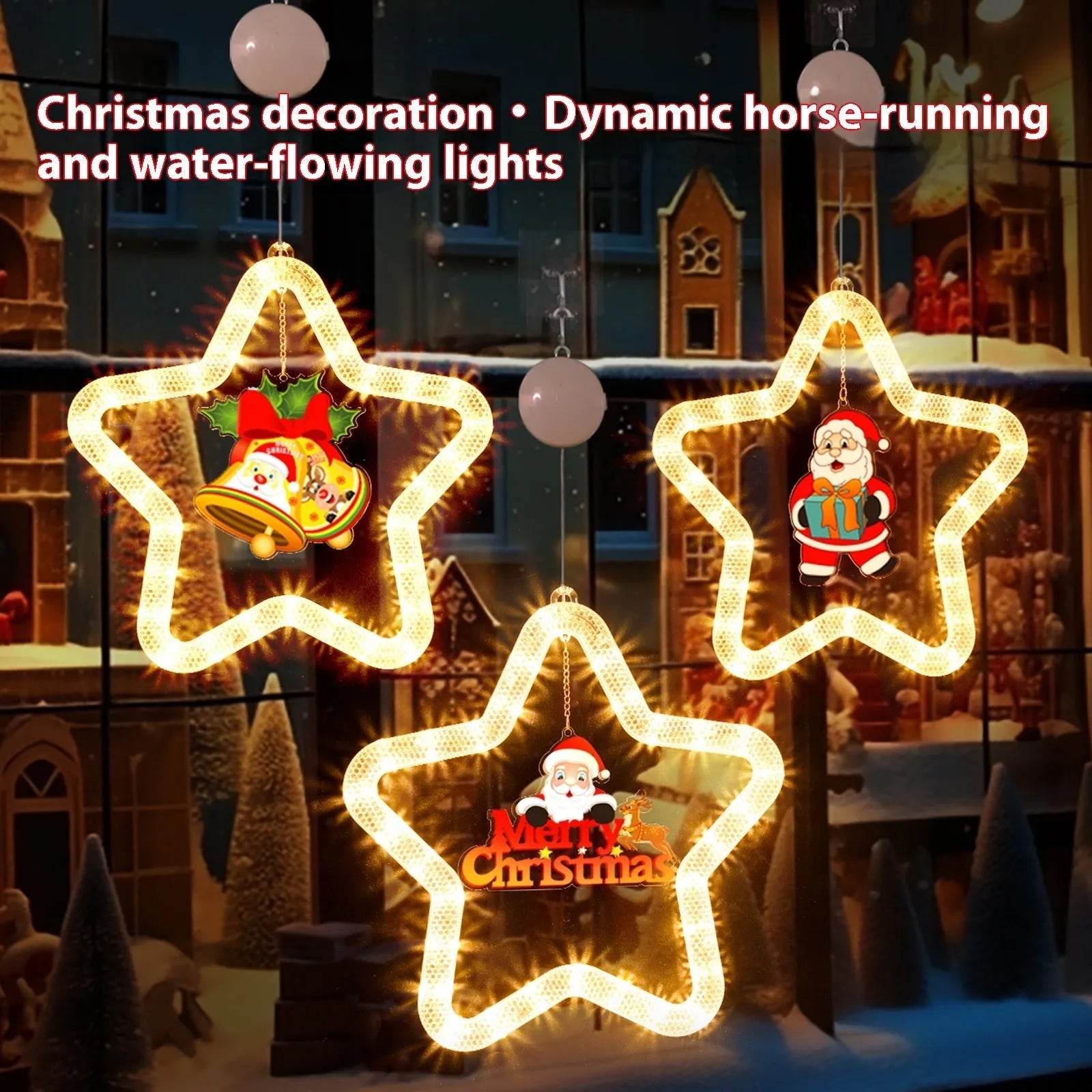 Christmas Pendant Decoration Christmas Atmosphere Led Lights Led Christmas Star Light Decoration For Window Door For Holiday - Velora