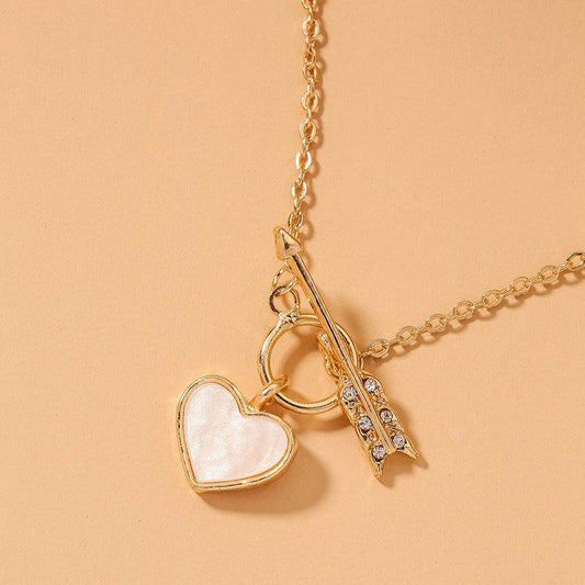 Romantic Heart Necklace Copper Zircon Pendant Necklace for women - Velora