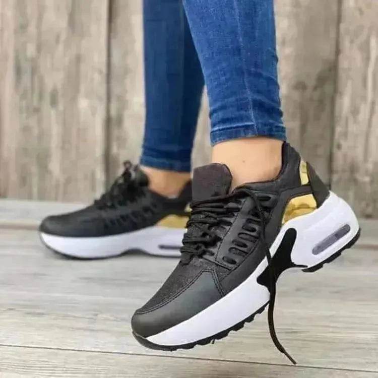 Lace Up Sneakers Women Wedge Heel Running Sports Sneakers Shoes for Women. - Velora