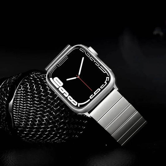 Replaceable Stainless Steel Apple Iwatch Black Chain Watch Band - Velora