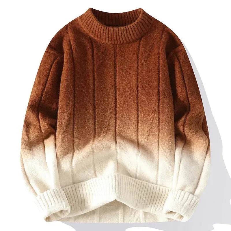 Fall Winter Gradient High-grade woolen Pullover Sweater for Men - Velora