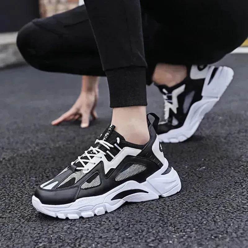 Y2K Fashion Outfit White Sneakers Men Non Slip Walking Running Shoes Sports - Velora