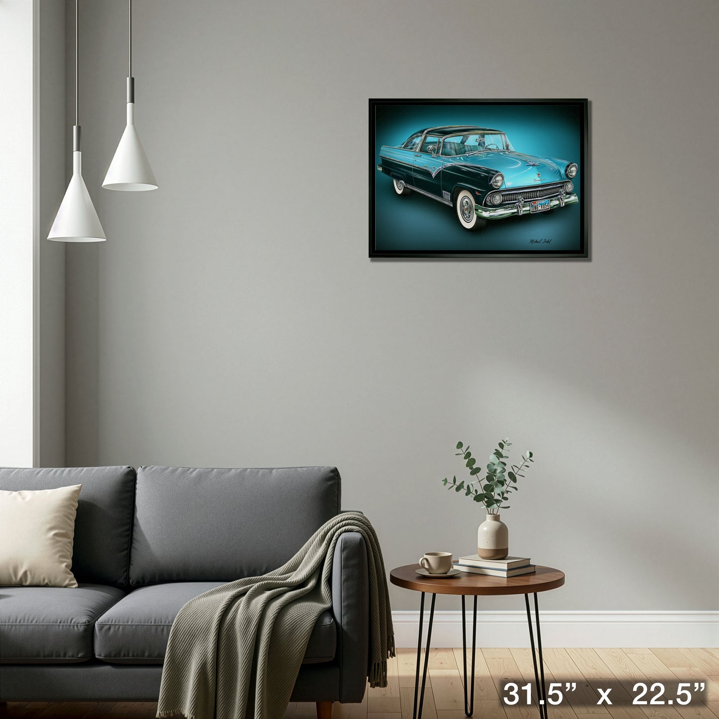 Ford 20x29 Framed Canvas by Michael Fishel