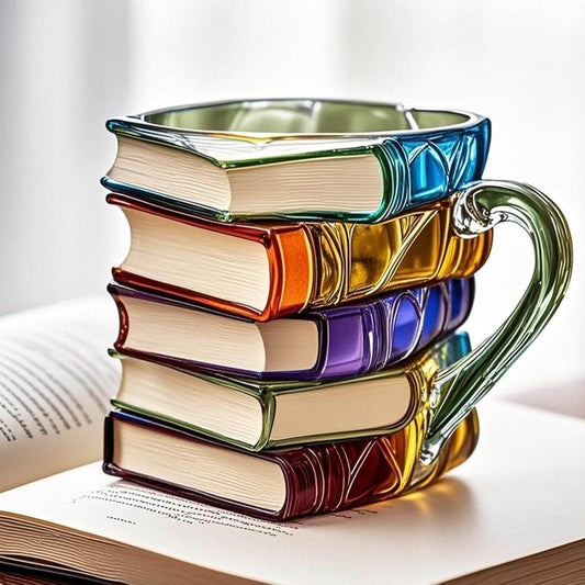 Painted Book Coffee Cup Unique Book Stacking Coffee Cup - Velora