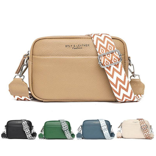 Fashion Shoulder Crossbody Bags With Rhombus Embroidered Wide Shoulder Strap Cute Small Square Bag Women - Velora