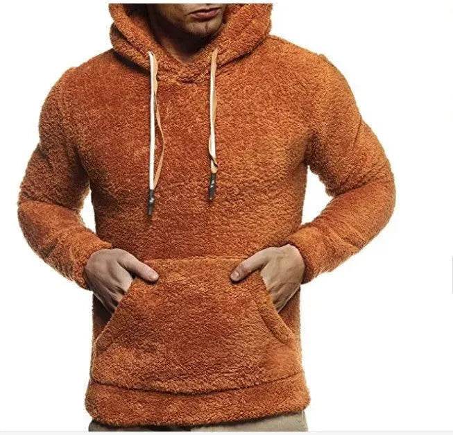 Autumn Winter Drawstring Fleece Hoodie Pullover for men - Velora