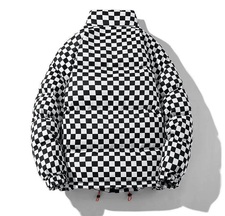 New Fall Winter Checkered Cotton padded Down Puffer Jacket men - Velora