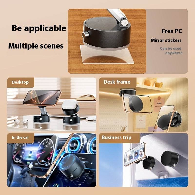 Foldable Magnetic Vacuum Car Phone Holder Foldable Suction Cup With Suction Cup Hands-Free Navigation For Smart Phone - Velora