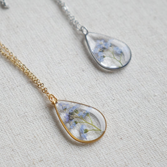 Collier Myosotis - goute (grand) - Velora
