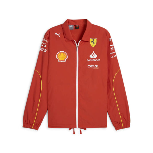 PUMA Scuderia Ferrari Mens 2024 Team Coach Jacket Burnt Red - Size: Medium