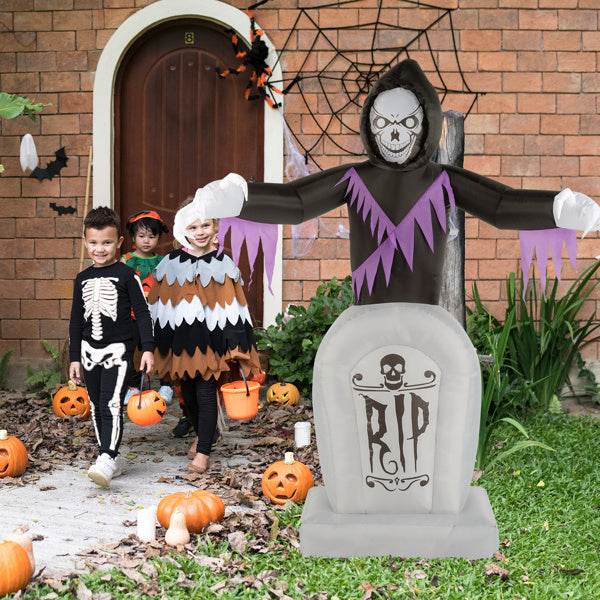 Grim Reaper And Grave, Halloween Inflatable Decoration 12V - Velora