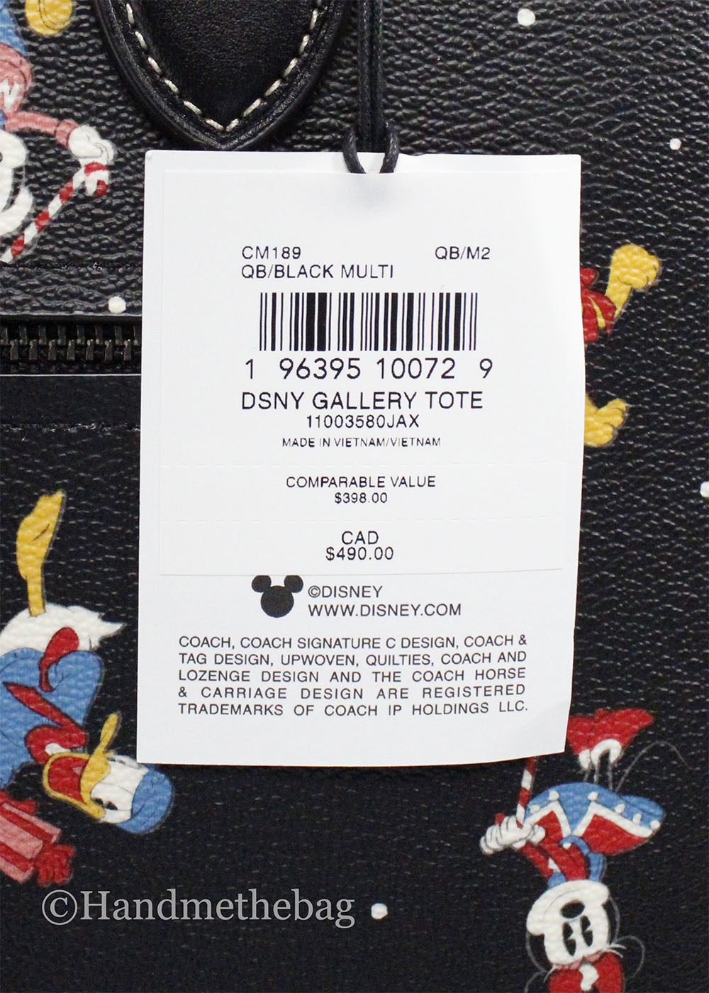 Coach X Disney (CM189) Holiday Print Gallery Bag