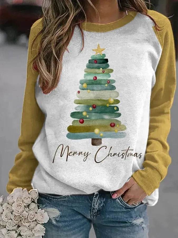 Christmas Tree 3D Digital Printing Women's Pullover Sweatshirt - Velora