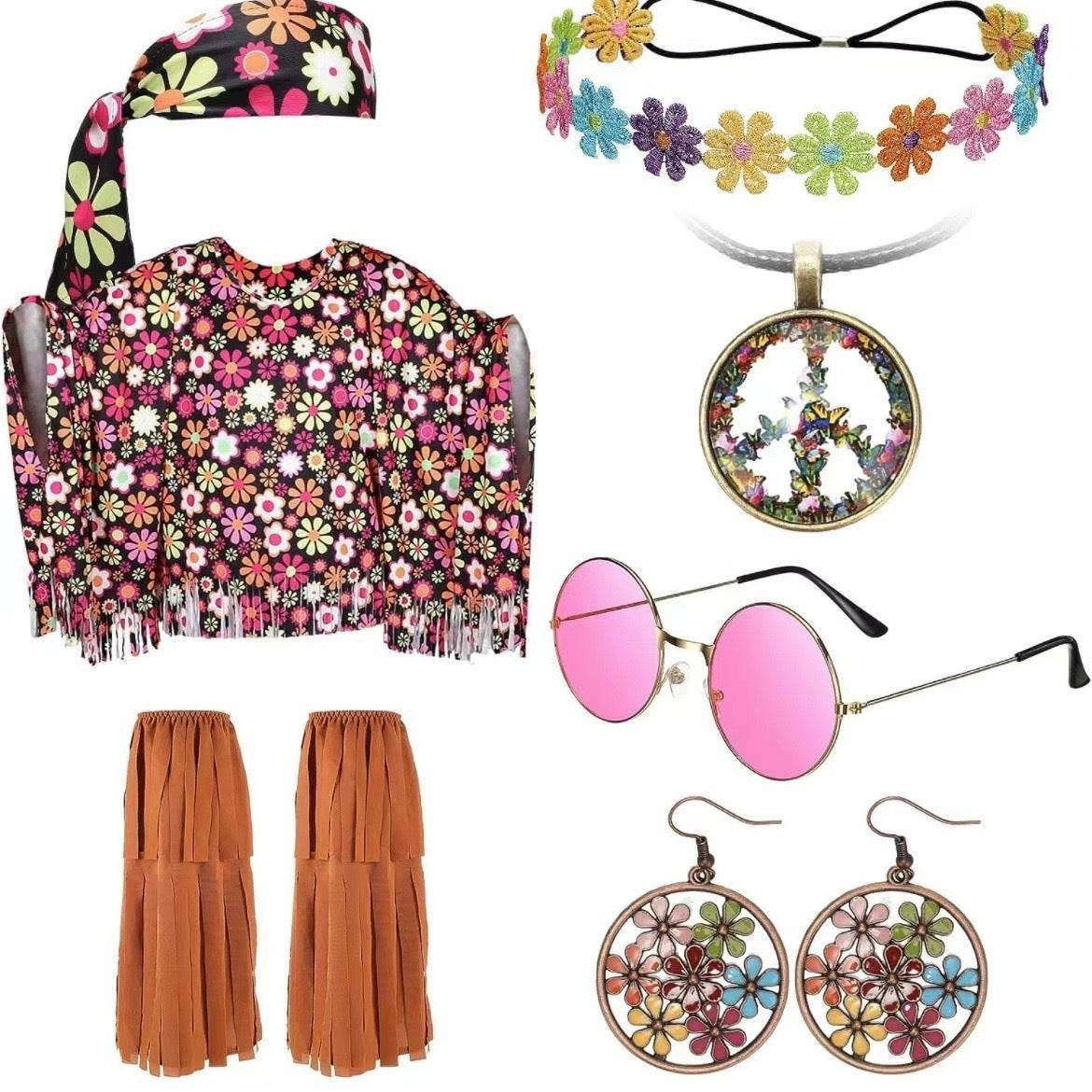 Tie Dye Cloak Costume Halloween Party Clothing Suit - Velora