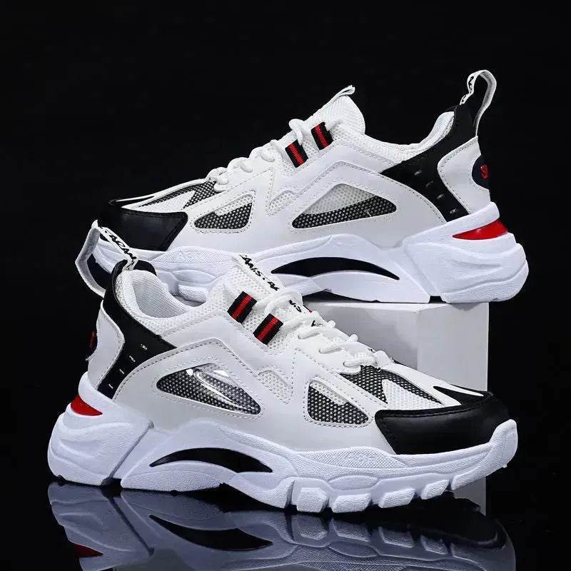 Y2K Fashion Outfit White Sneakers Men Non Slip Walking Running Shoes Sports - Velora