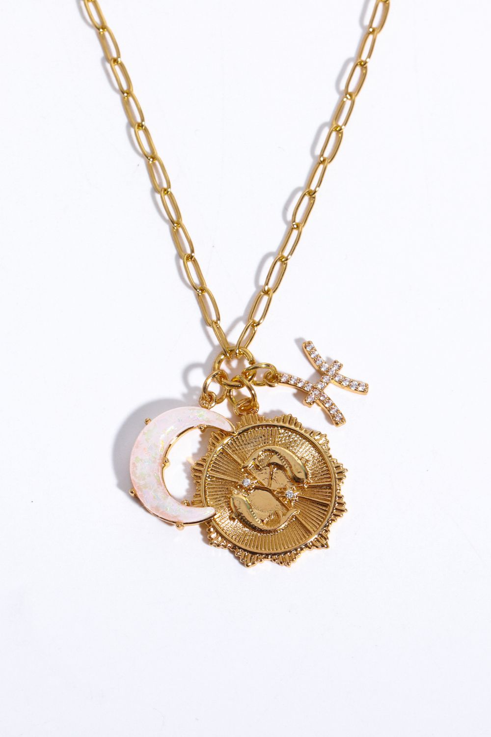 Constellation and Moon Pendant Copper Necklace - Velora