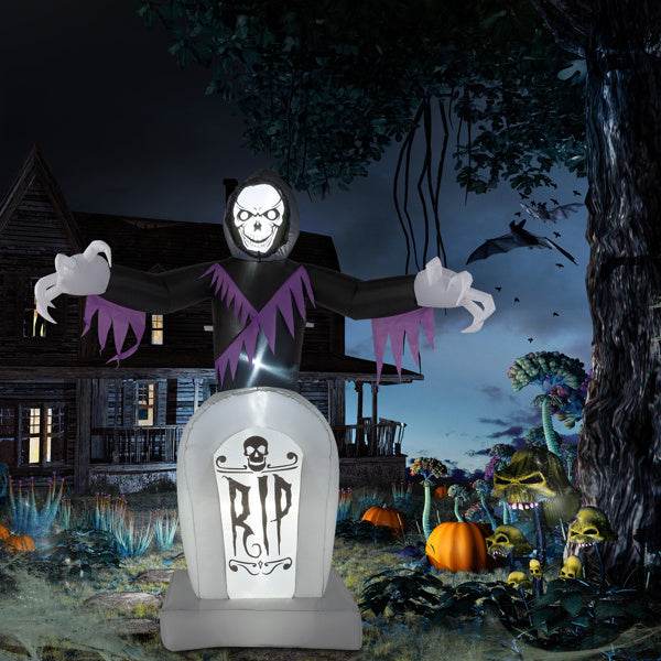 Grim Reaper And Grave, Halloween Inflatable Decoration 12V - Velora