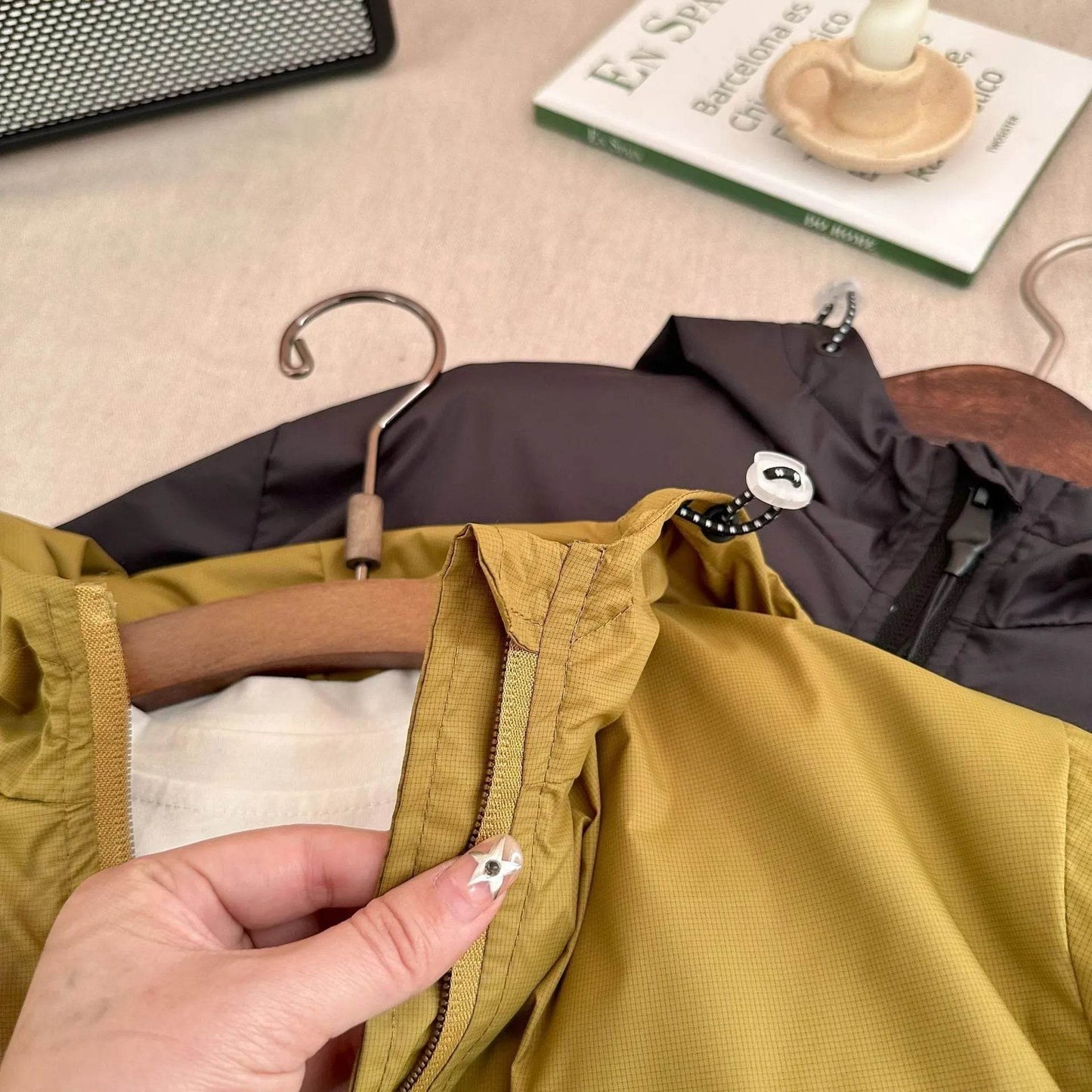 Boy Solid Color Short Hood Shell Jacket - Velora