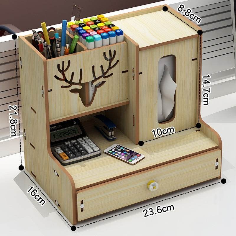 Minimalist Wooden Desk Organizer Office Table Organizer - Velora