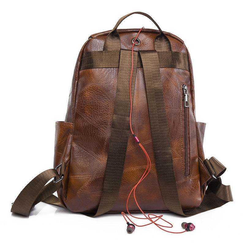 Portable Fashion Simple And Lightweight High School Leather Backpack - Velora