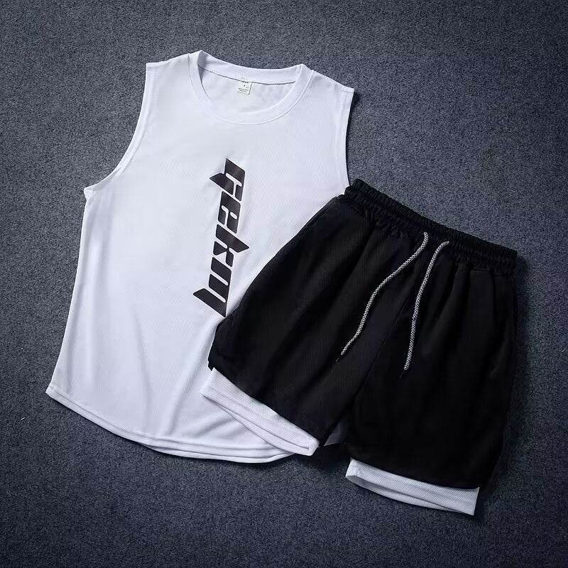 Speed Men's Athletic Shorts and Tank top Workout Clothes 2PCS