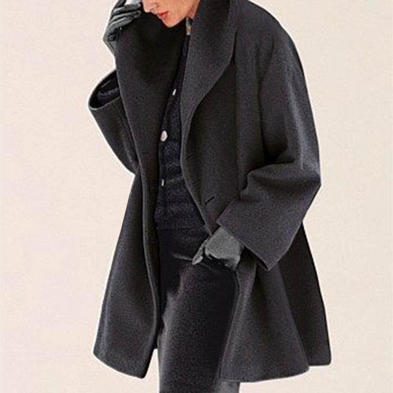 Women's Trendy Clothes Multi-color Round Neck Loose Sweater Woolen Coat Solid Casual Coat For Autumn And Winter - Velora