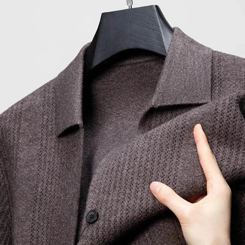 Slim fit Knitted Cardigan sweater For Young Men Workwear for fall Winter - Velora