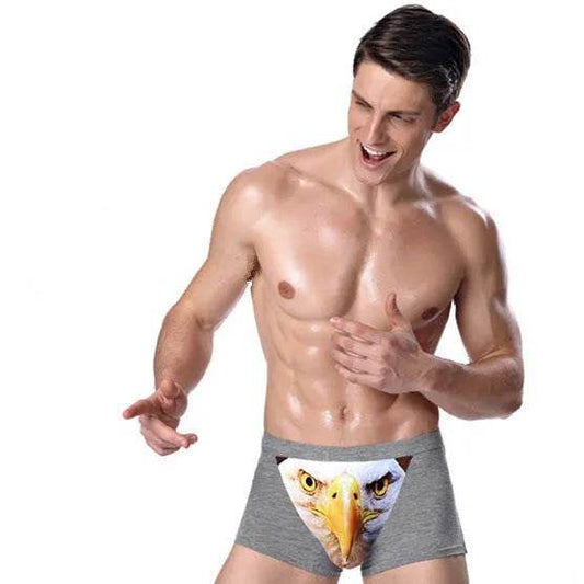 Printed Wolf Head Big Bird  Men's Boxer Briefs Underwear