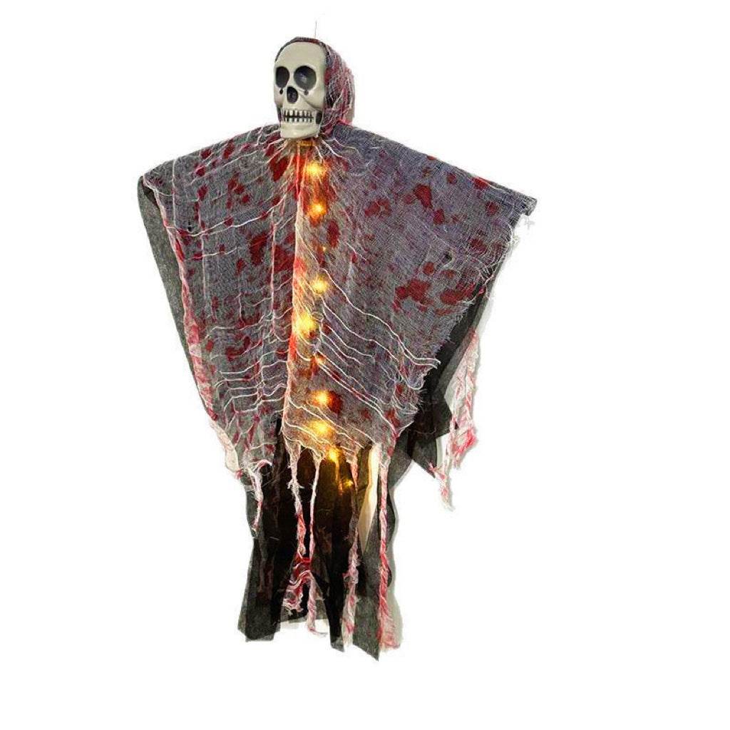 Halloween Decoration Blood-dyed Luminous Skull Hanging Ghost Outdoor Ornaments - Velora