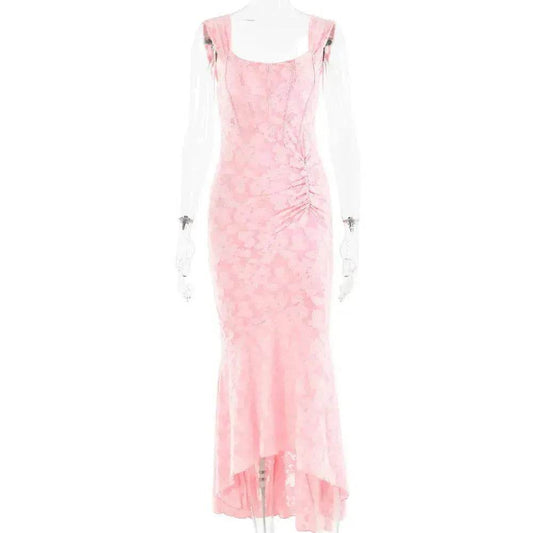 Fashion Off-neck Tube Top Stitching Hip Fishtail Dress for women. - Velora