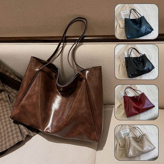 Fashion Handbag New Autumn And Winter Japanese And Korean Large Capacity Soft Leather Shoulder Bag Retro Casual Handbag - Velora