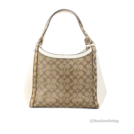 Coach Kristy Serpentine Leather Multi-Section Shoulder Purse