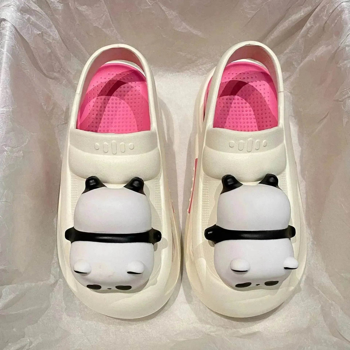 2025 Cute Slipper With Panda Lamp Summer Croc Sandals Femme Light Funny Woman Casual Home Slippers Shoes - Velora