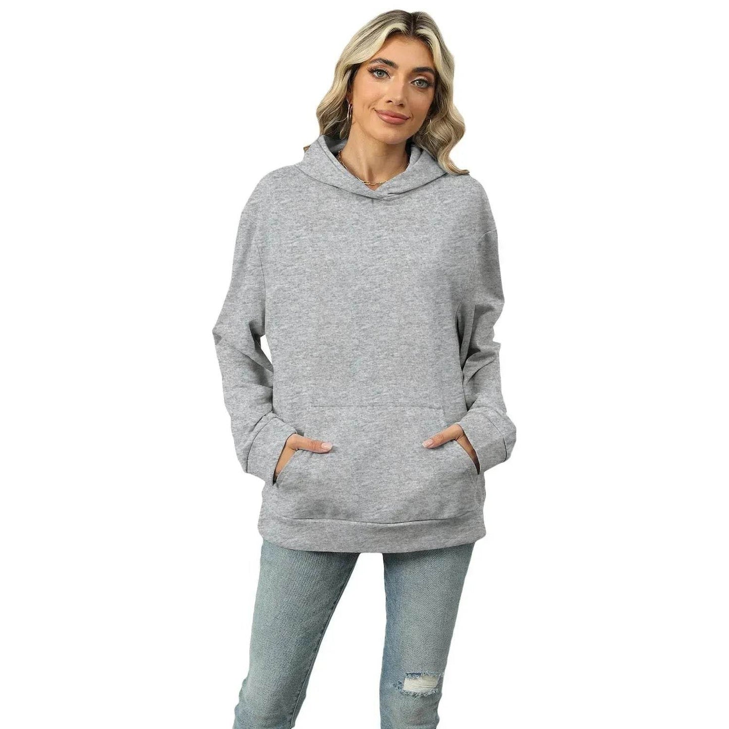 Winter Casual Hooded Pocket Pullover Sweatshirt Women - Velora