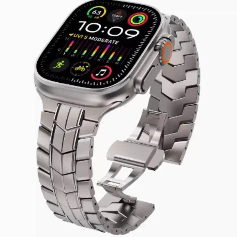 Replaceable Stainless Steel Chain Watch Strap Suitable For Apple IWatch - Velora