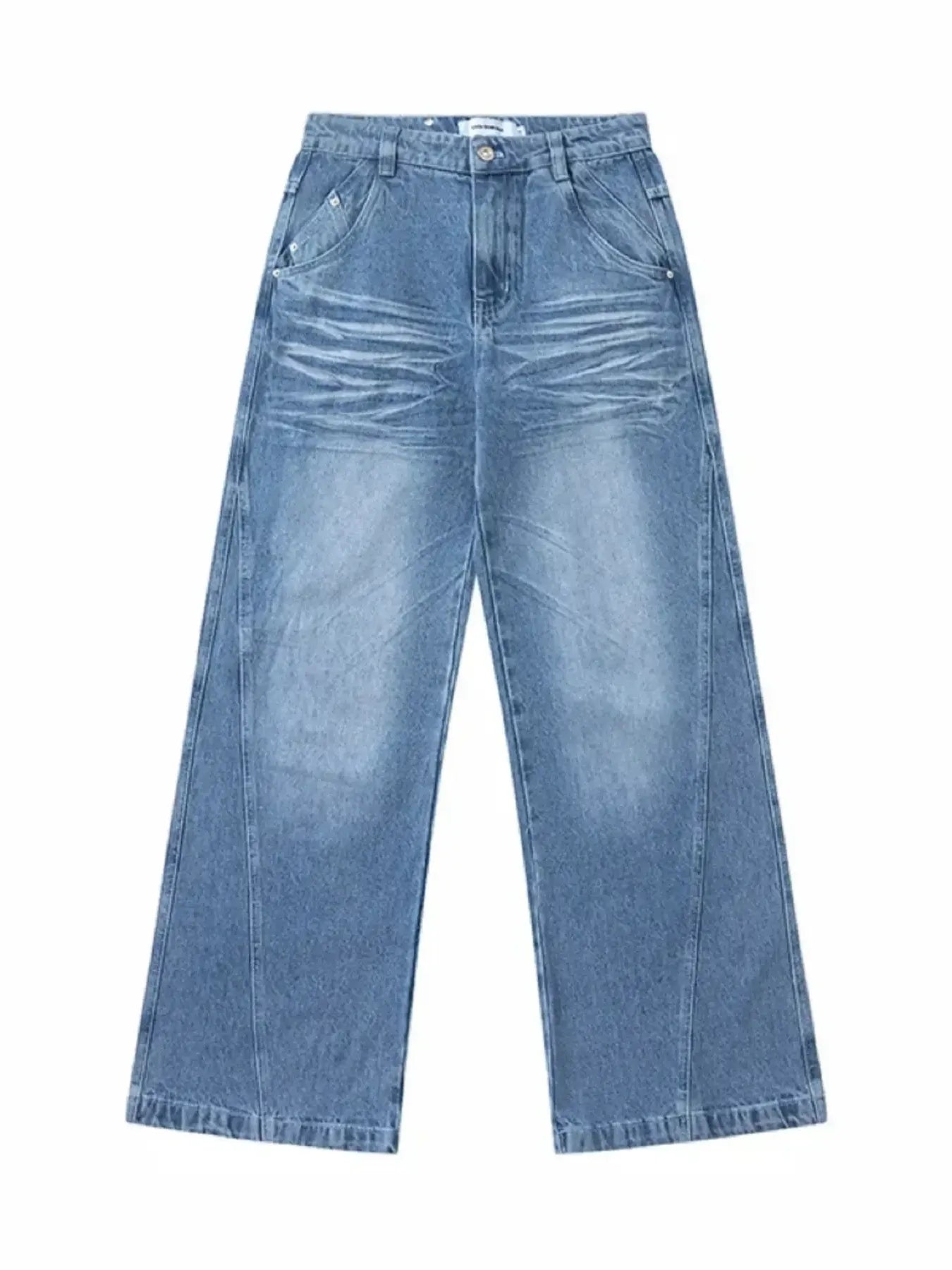 Men's Wide Leg High Waist Relaxed Fit Jeans - Velora