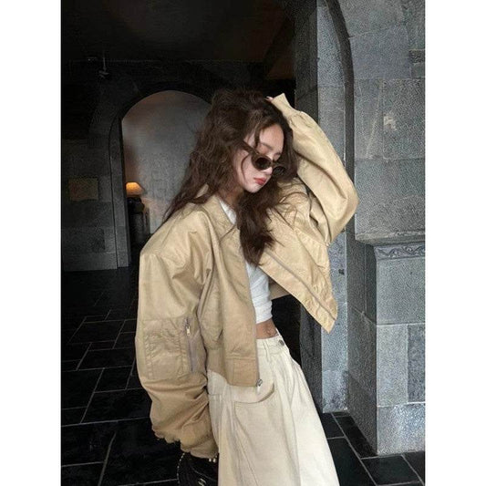 American Retro Bomber Jacket Baseball Uniform - Velora