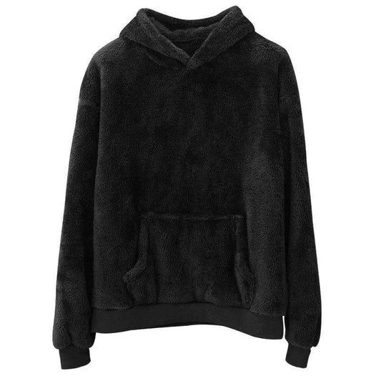 Men Winter New Double-sided Velvet Fleece Pocket Hoodie Sweatshirt Pullover - Velora