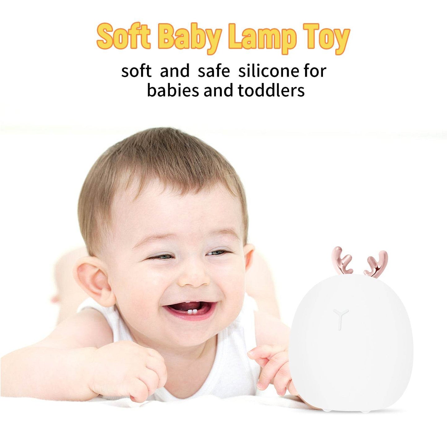 Baby Feeding, Adjustable, Creative, Rabbit, Elk Touch Light, Clap Light, Small Electric Light, Soft Baby Lamp toy - Velora