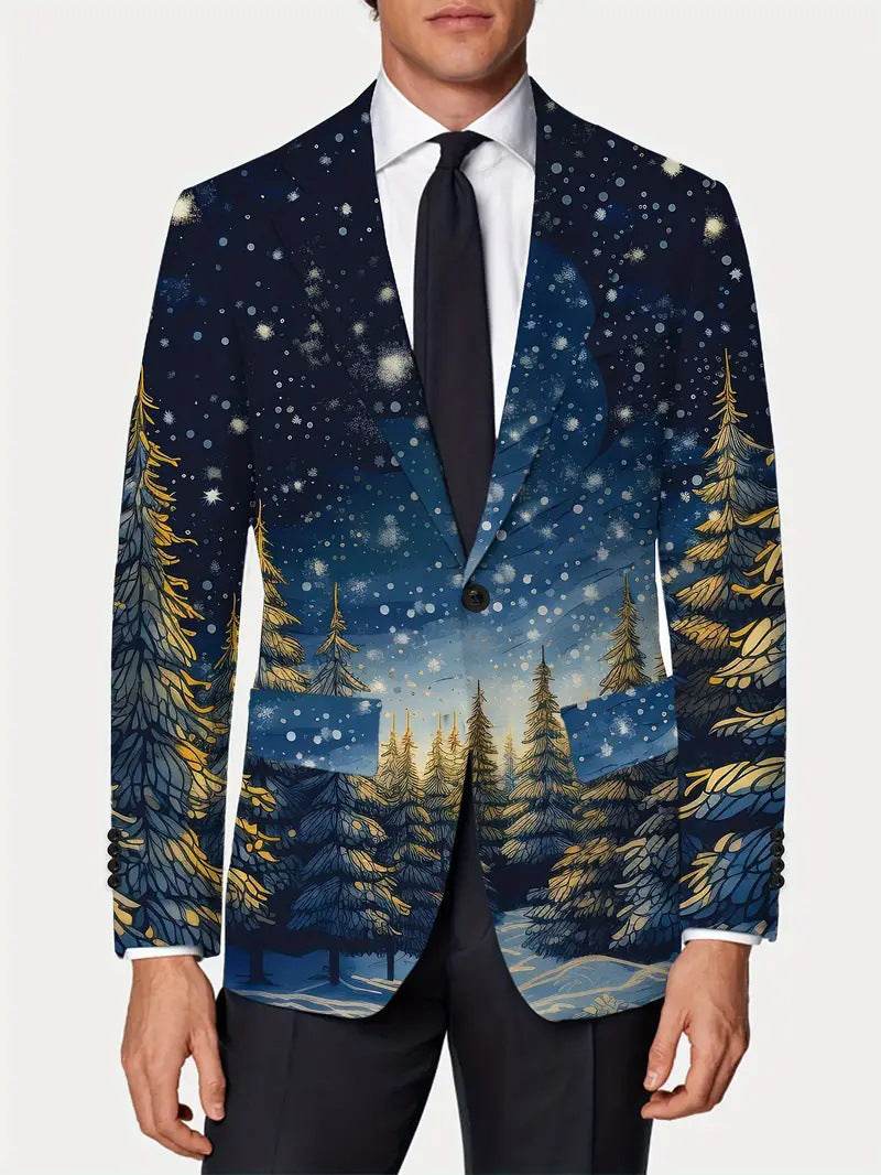 Christmas Series Cartoon Anime Men's Long-sleeved Coat - Velora